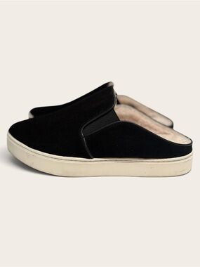 Vince Black Suede Slip-On Mule Sneakers